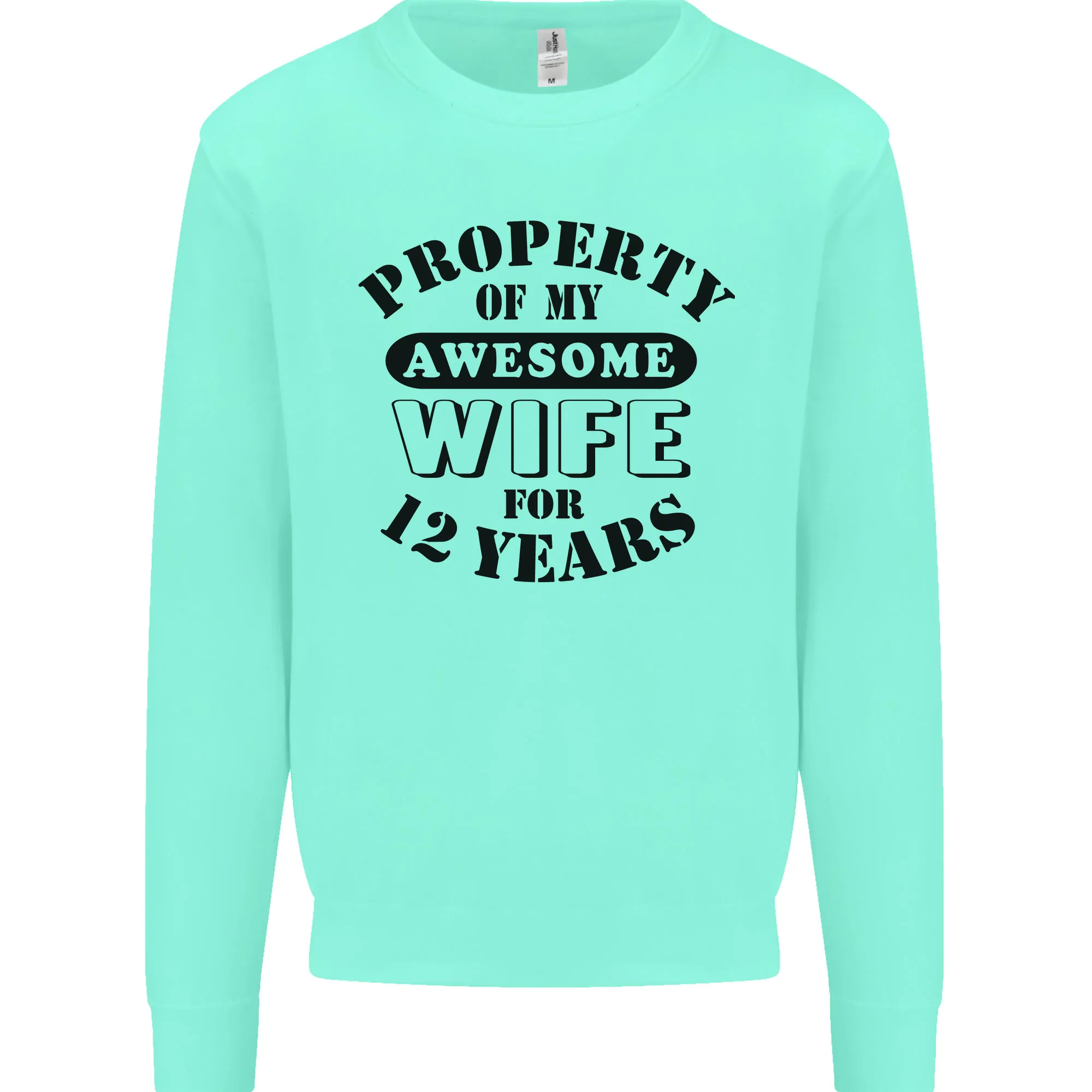 12th Wedding Anniversary 12 Year Funny Wife Mens Sweatshirt Jumper