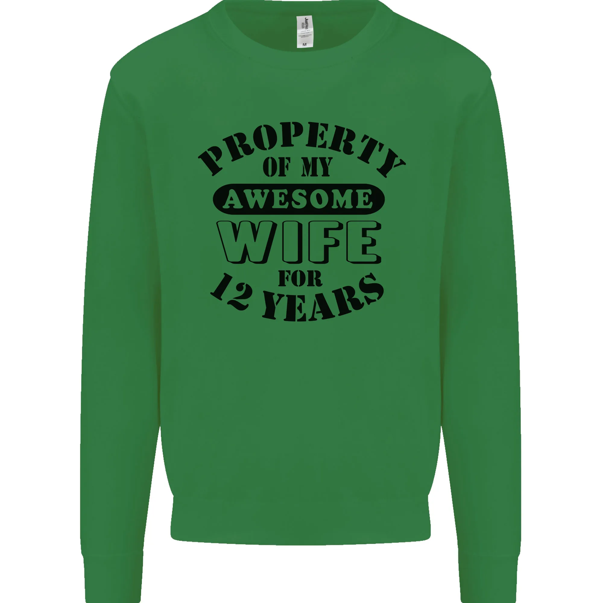12th Wedding Anniversary 12 Year Funny Wife Mens Sweatshirt Jumper