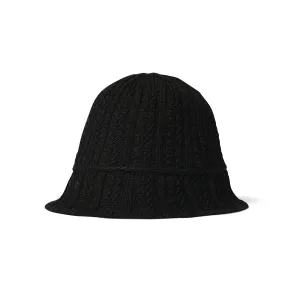 HOMEGAME - TWIST KNIT BUCKET HAT BLACK【HG241407】