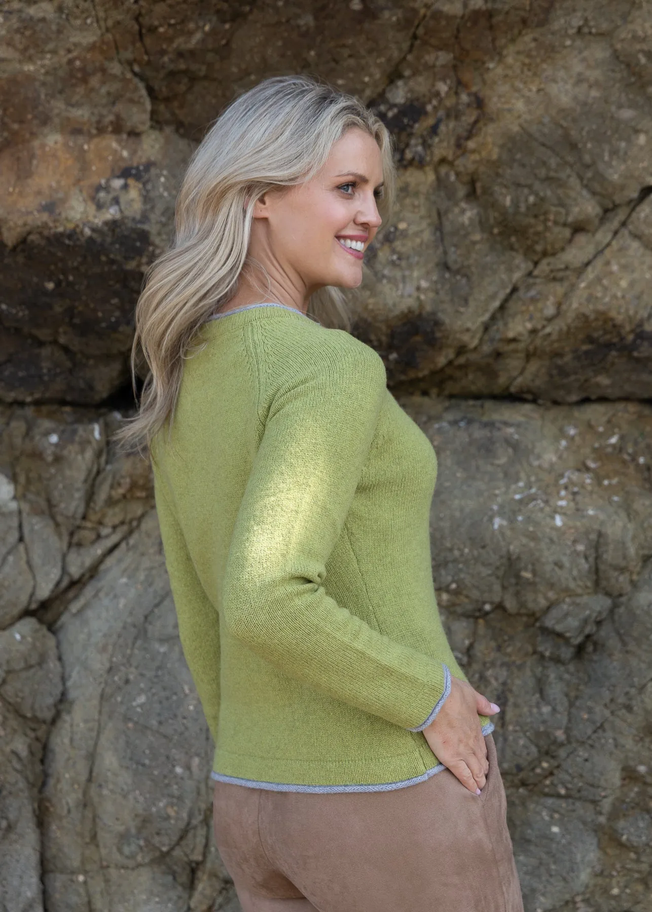 IrelandsEye Killiney Cardigan | Green Apple