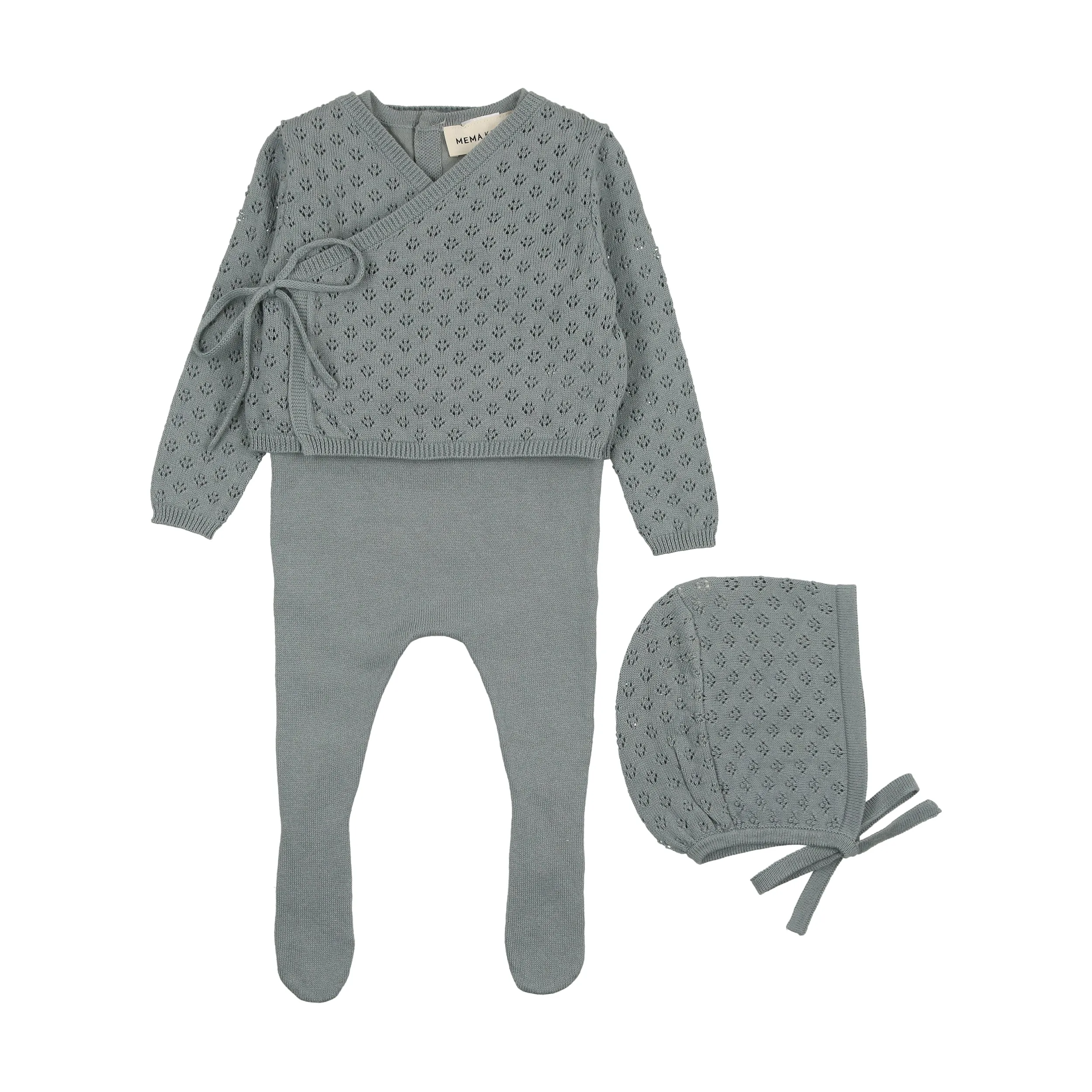 Mema Knits Dove Jumper Footie   Cardigan