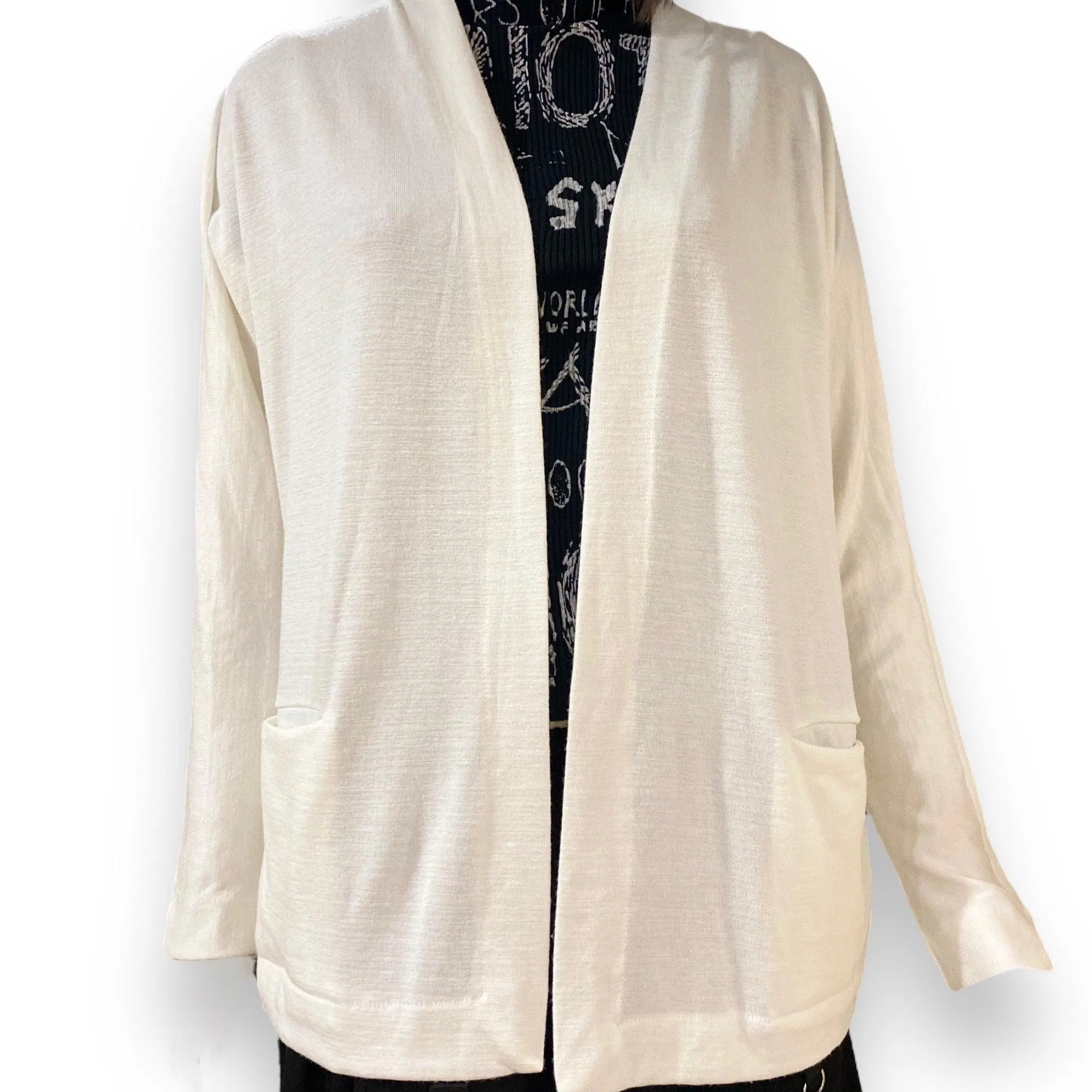 Sophisticated Ivory Lightweight Knit Cardigan