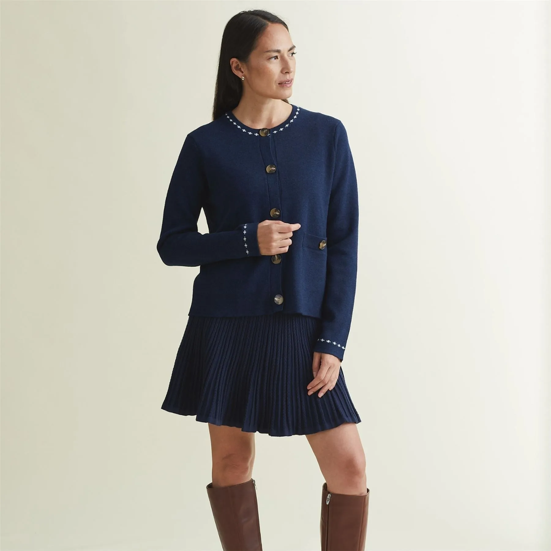 Womens Katha Cardigan Dress Blues - AW24